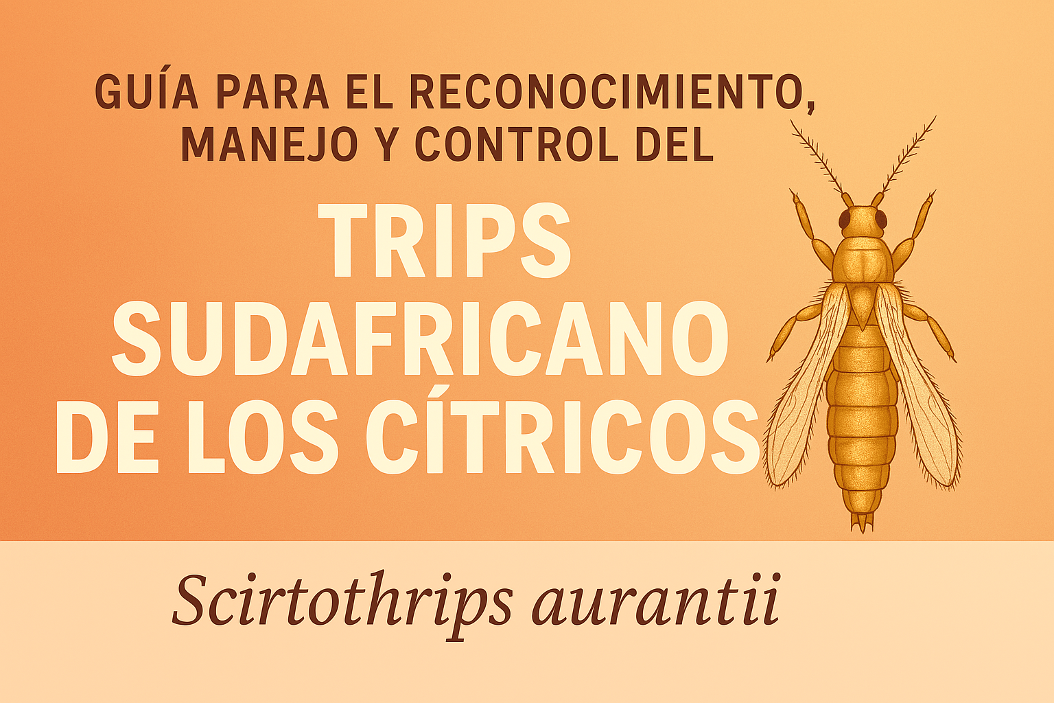 Guía para el control del trips sudafricano (Scirtothrips aurantii) en cítricos: detección, manejo y tratamientos.